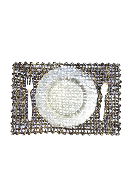 Kadam Haat Handmade Sabai Grass Table Mat (Black)