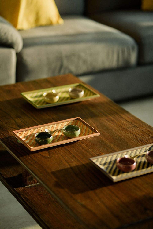 Kadam Haat Handmade Bamboo Cereal Tray - Small (Green)