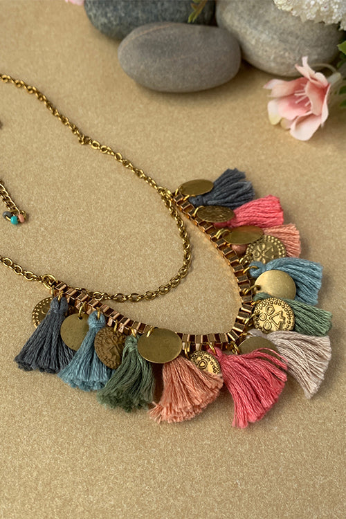 Dhaaga Pastel Box Chain Necklace