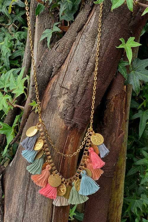 Dhaaga Pastel Box Chain Necklace