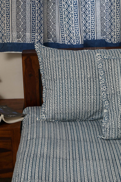 Sootisyahi 'Flowering Vibes' Handblock Printed Cotton Bedsheet-5