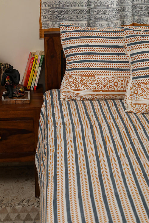 Sootisyahi 'Spring Blossom' Handblock Printed Cotton Bedsheet
