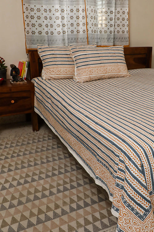 Sootisyahi 'Spring Blossom' Handblock Printed Cotton Bedsheet