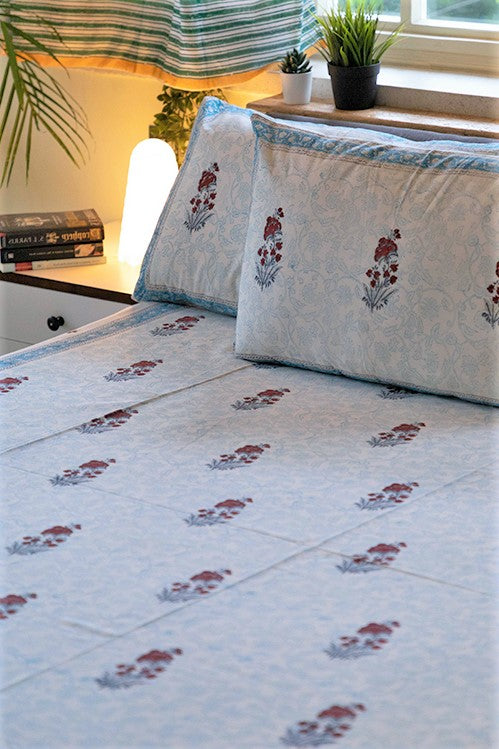 Sootisyahi 'Yellow Sky' Handblock Printed Cotton Bedsheet