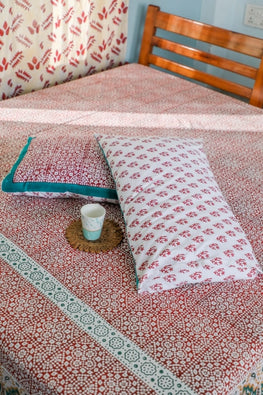 Sootisyahi 'Conventional Treasure' Handblock Printed Cotton Bedsheet