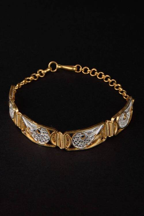 Silver Linings "Dual Tone Paisley"  Silver Filigree Bracelet