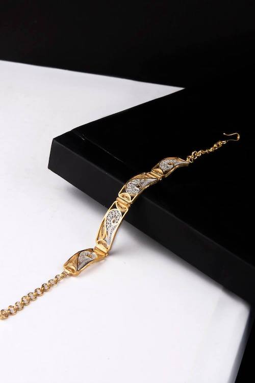 Silver Linings "Dual Tone Paisley"  Silver Filigree Bracelet