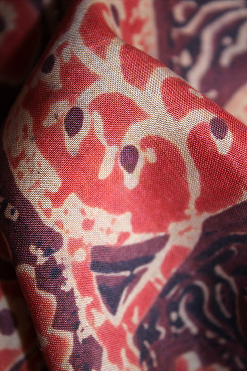 Creative Bee 'PRACHIN' Natural Dye Block Print Silk Fabric (0.5 Meter)