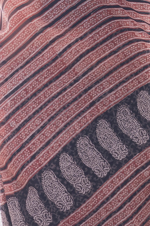 TICH Summer Moods. Bagru Block Printed Kota Doria Saree - Mosaic