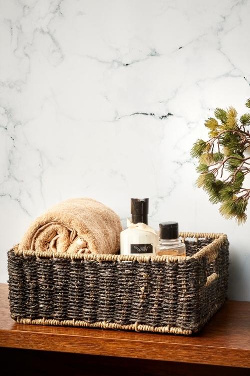 Kadam Haat Handmade  Black Bathroom Organiser Set Of 2