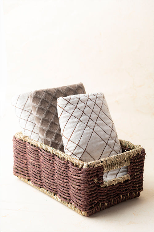 Kadam Haat Handmade Sabai Grass Towel Basket - Small (Brown)