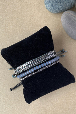 Chic Glam Silver Gray Bracelet Set