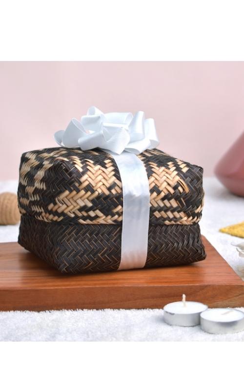 Kadam Haat Handmade Sitalpati  Gift Box Set Of 3 (Black)