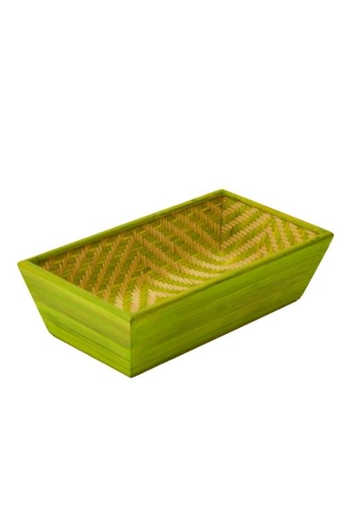 Handmade Bamboo Cereal Basket (Green)