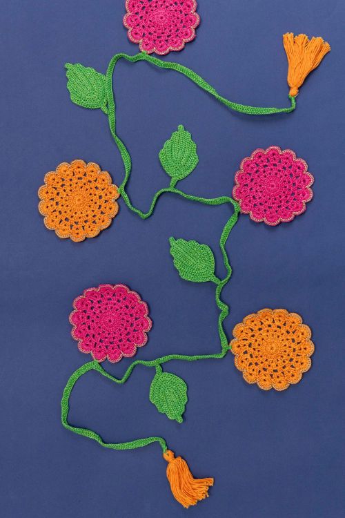 Samoolam Handmade Crochet Flower Toran Bunting