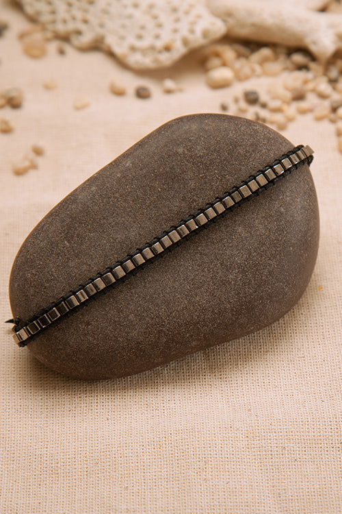 Dhaaga Single Silver Square bracelet