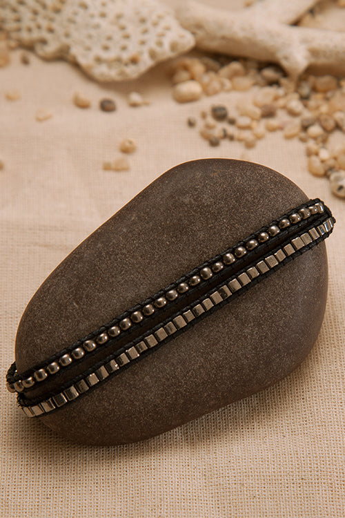 Dhaaga Double Silver Bead Squares