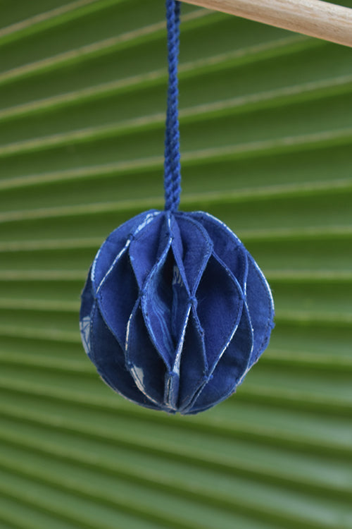 Okhai 'Lapis' Pure Cotton Hand Embroidered Christmas Ornament