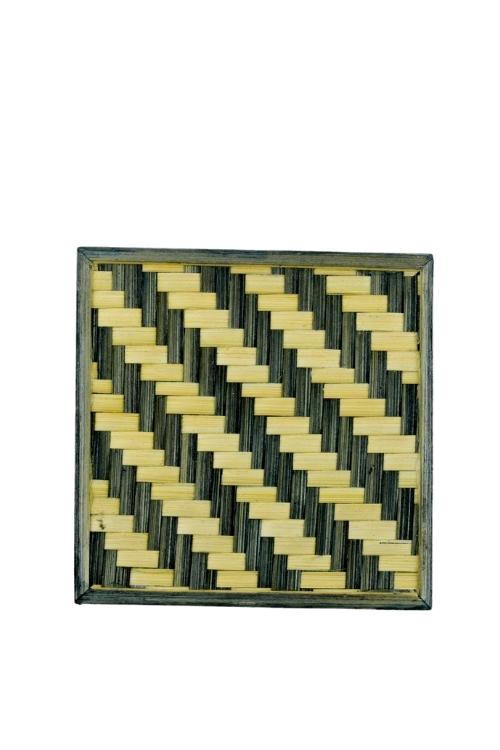 Kadam Haat Handmade Bamboo Coasters (Black)