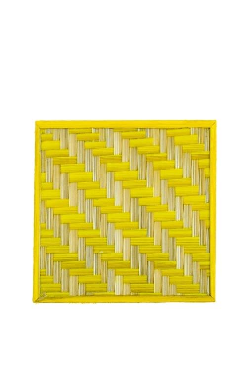 Kadam Haat Handmade Bamboo Coasters (Yellow)