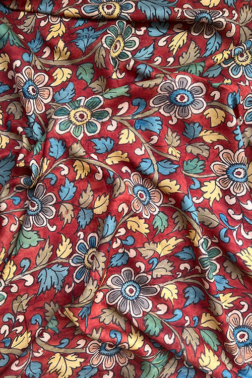 Creative Bee 'mia' Natural Dye Hand-Painted Kalamkari Silk Fabric (0.50 meter)