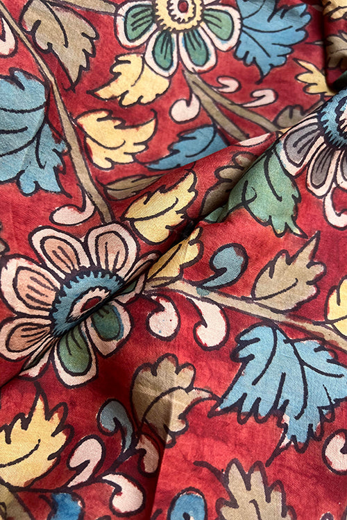 Creative Bee 'mia' Natural Dye Hand-Painted Kalamkari Silk Fabric (0.50 meter)