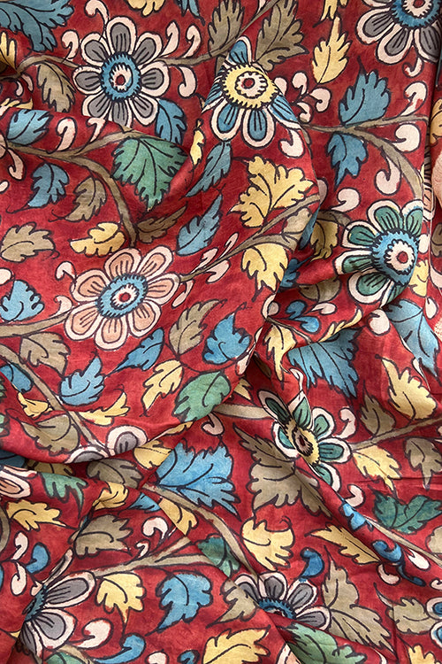 Creative Bee 'mia' Natural Dye Hand-Painted Kalamkari Silk Fabric (0.50 meter)