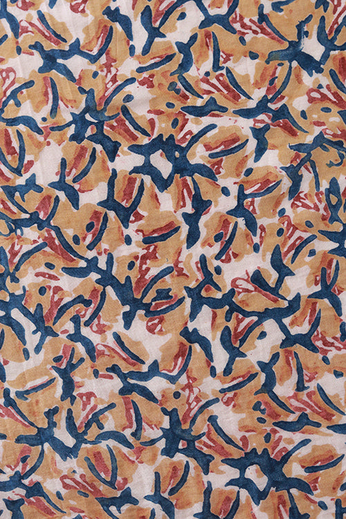 Creative Bee Natural Dyed Block Print Cotton x Silk Fabric (0.5 Meter)