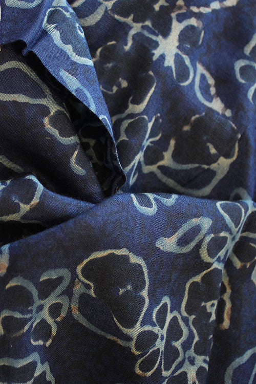 Grace' Natural Dyed Block Printed Tussar x Cotton Fabric Creative Bee