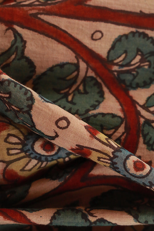 Creative Bee 'VERDANT' Natural Dyed Hand-Painted Kalamkari Cotton Fabric (0.5 Meter)