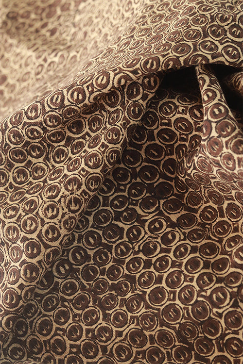 Creative Bee 'Button' Natural Dye Block Print Cotton Fabric (0.5 Meter)