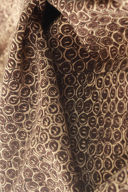 Creative Bee 'Button' Natural Dye Block Print Cotton Fabric (0.5 Meter)