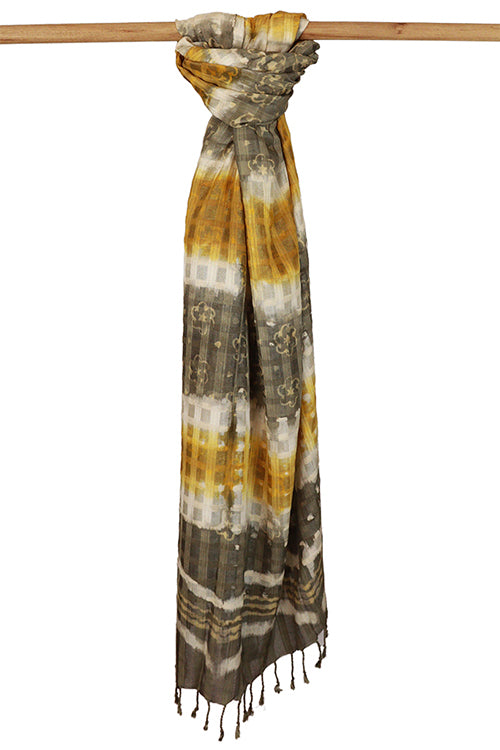 Creative Bee 'Vibhori' Natural Dye Shibori Silk Dupatta