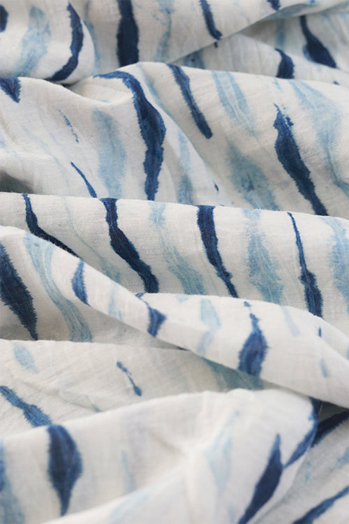 Creative Bee 'EXUMA' Natural Dyed Shibori Cotton x silk Fabric (0.5 Meter)
