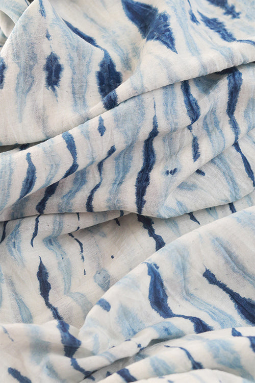 Creative Bee 'EXUMA' Natural Dyed Shibori Cotton x silk Fabric (0.5 Meter)