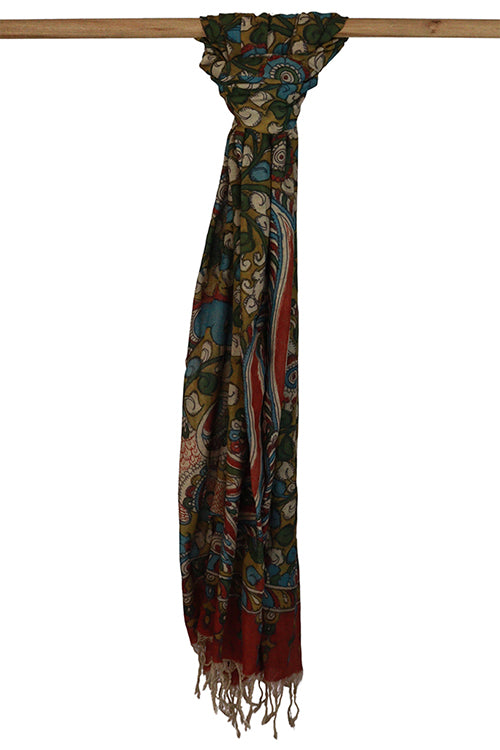 Creative Bee Natural Dye Hand-Painted Kalamkari Cotton Dupatta