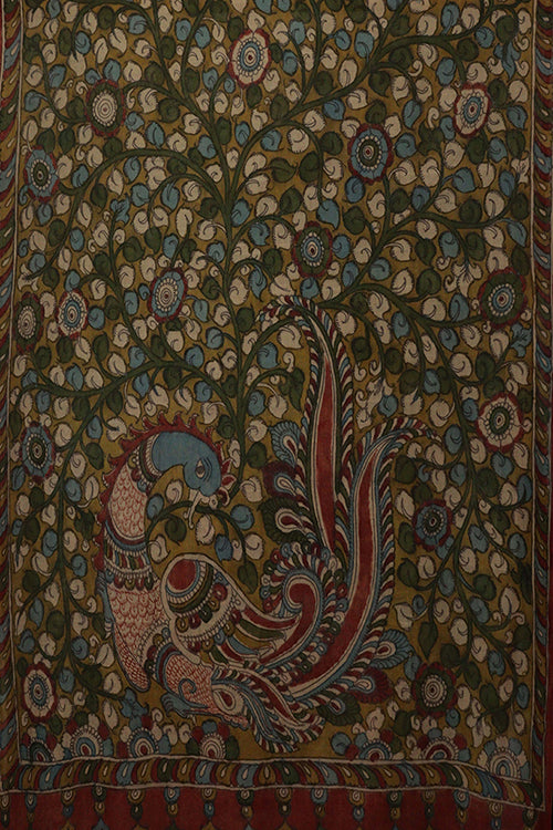 Creative Bee Natural Dye Hand-Painted Kalamkari Cotton Dupatta