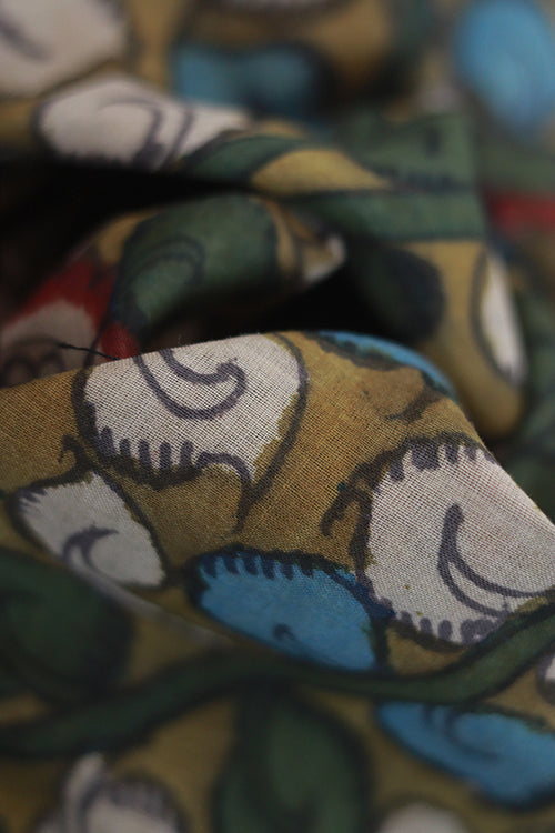 Creative Bee Natural Dye Hand-Painted Kalamkari Cotton Dupatta