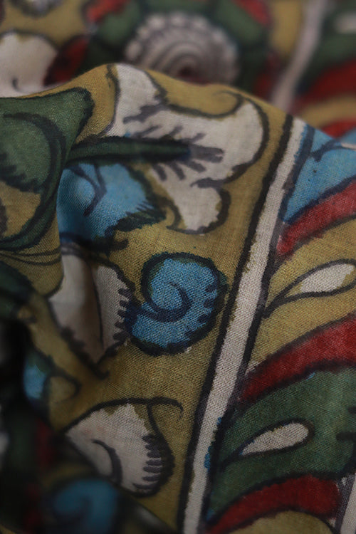Creative Bee Natural Dye Hand-Painted Kalamkari Cotton Dupatta
