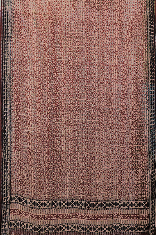 Creative Bee 'meeru' Natural Dye Block Print Filature Silk Dupatta