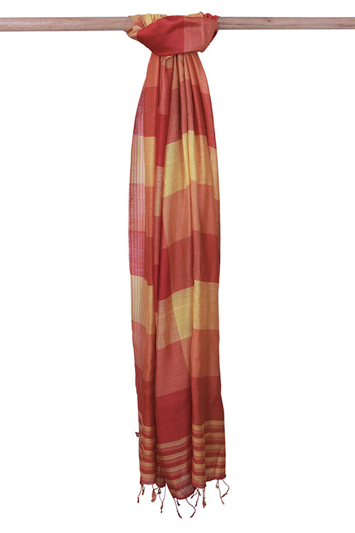 Creative Bee 'Checks' Signature Weave Silk Dupatta