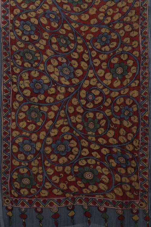 Creative Bee 'dariya' Natural Dye Hand-Painted Kalamkari Cotton x Silk Stole
