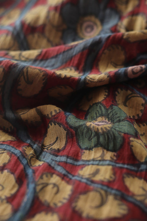 Creative Bee 'dariya' Natural Dye Hand-Painted Kalamkari Cotton x Silk Stole