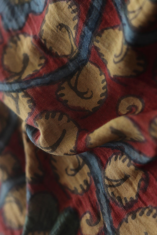 Creative Bee 'dariya' Natural Dye Hand-Painted Kalamkari Cotton x Silk Stole