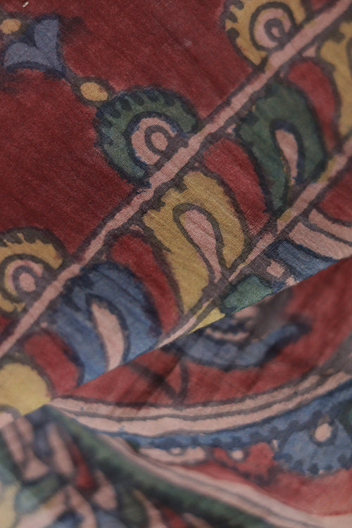 Creative Bee 'kalapi' Natural Dye Hand-Painted Kalamkari Cotton x Silk Stole