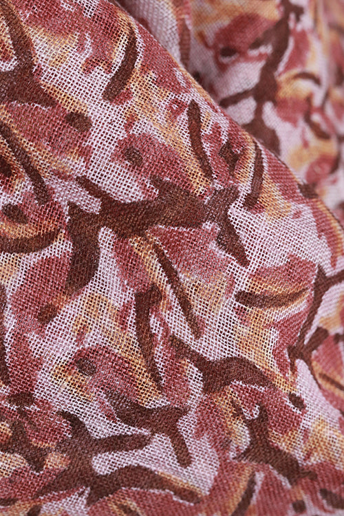 Creative Bee 'gul lala' Natural Dye Block Print Linen Stole