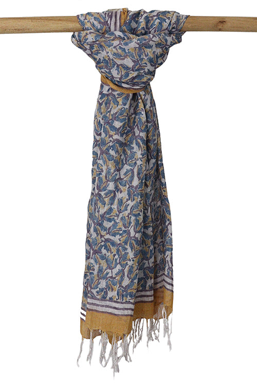 Creative Bee 'gul lalaa' Natural Dye Block Print Linen Stole