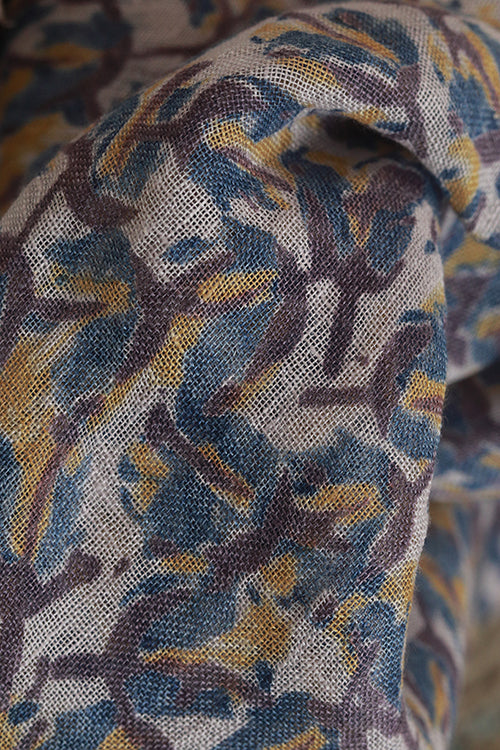 Creative Bee 'gul lalaa' Natural Dye Block Print Linen Stole