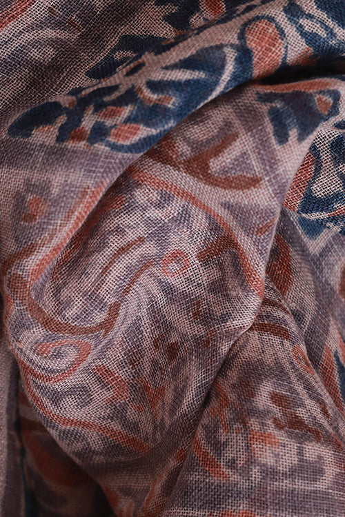 Creative Bee 'tiles' Natural Dye Block Print Linen Stole