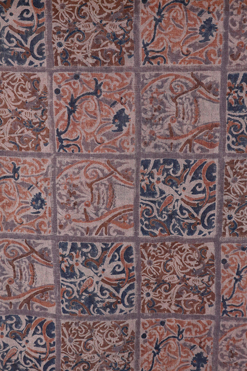 Creative Bee 'tiles' Natural Dye Block Print Linen Stole